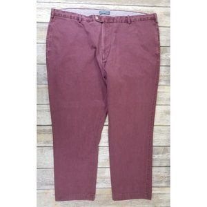 Peter Millar Twill Pima Cotton Khaki Pants Size 46x32 Burgundy Golf Casual